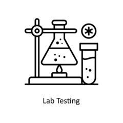 Lab Testing vector Outline Icon Design illustration. Medical And Lab Equipment Symbol on White background EPS 10 File