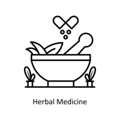 Herbal Medicine vector Outline Icon Design illustration. Medical And Lab Equipment Symbol on White background EPS 10 File