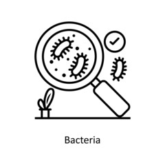 Bacteria vector Outline Icon Design illustration. Medical And Lab Equipment Symbol on White background EPS 10 File