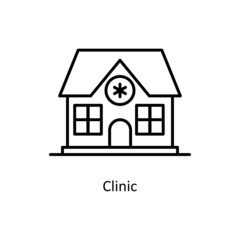 Fototapeta premium Clinic vector Outline Icon Design illustration. Medical And Lab Equipment Symbol on White background EPS 10 File