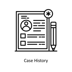 Case History vector Outline Icon Design illustration. Medical And Lab Equipment Symbol on White background EPS 10 File