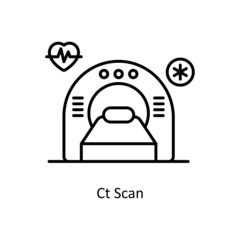 Ct Scan vector Outline Icon Design illustration. Medical And Lab Equipment Symbol on White background EPS 10 File