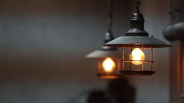 Metal lamps in the basement changing the focus of the object
