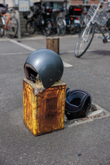 使用済みのヘルメット