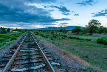 Fototapeta na wymiar railway in the field