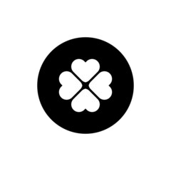 Four leaf icon in black round