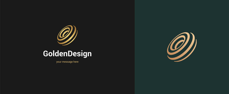 Vector abstract wire torus logo emblem design elegant modern minimal style vector illustration. Premium business geometric logotype symbol for corporate identity.