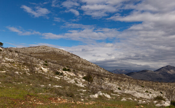 Mountains in the Dolmatia region in Croatia.