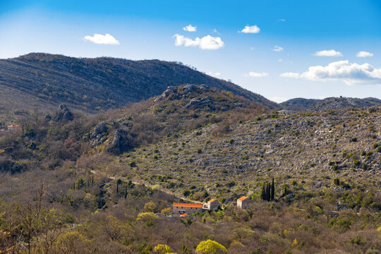 Mountains in the Dolmatia region in Croatia.
