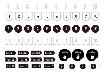 シンプルでフラットな数字のあしらい