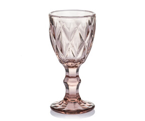 Empty colored glass, tumbler, shot glass for drinks isolated on white background. Ware for bar, restaurant, pub, cafe.