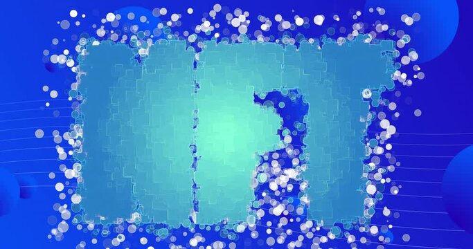 Animation of nft over dots and blue background