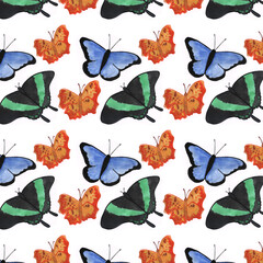 seamless background with butterflies
