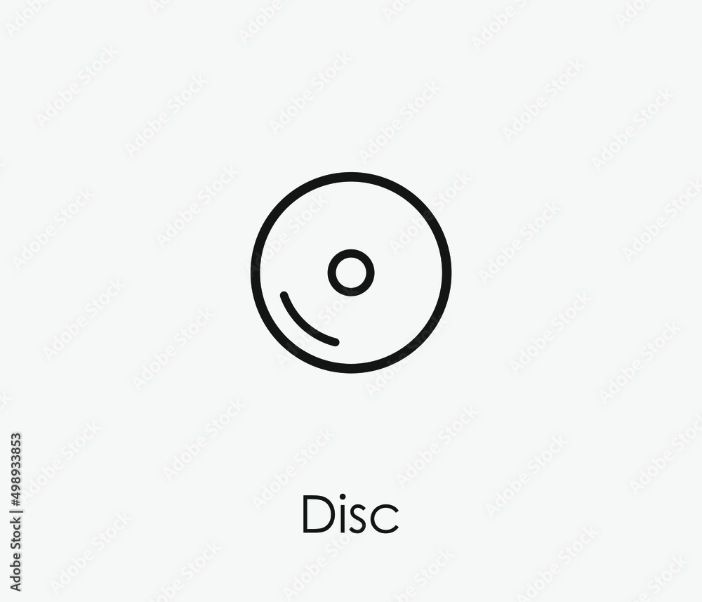 Poster disc vector icon. editable stroke. symbol in line art style for design, presentation, website or app