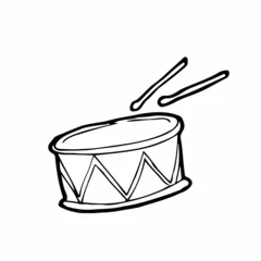 Fotobehang Doodle style drum sketch in vector format © Saramix