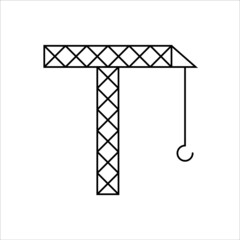 Construction crane icon vector illustration symbol