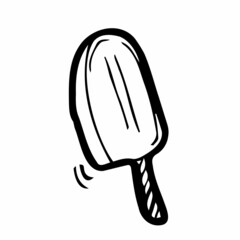 Doodle ice-cream sketch in vector. Line ice-cream drawing