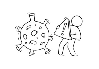 Man protect himself from bacteria.