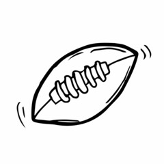 Vector Single Sketch Ball for Rugby. American Football
