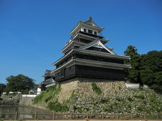 A Japanese castle : Nakatsu-jyo Castle in Nakatsu City in Oita Prefecture in Japan 日本の大分県中津市にある中津城