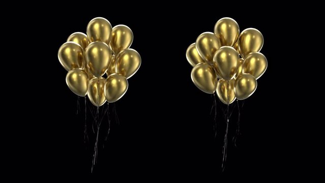 Loop Bundle gold balloons with alpha channel