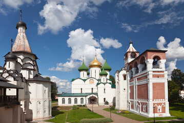 Fototapeta na wymiar View of the architectural complex of the Spaso-Evfimiev Monastery. Suzdal, Vladimir region, Golden Ring, Russia