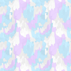 Seamless colored background with random elements. Mosaic ornament. texture with strokes of paint, spots. Seamless pattern. gouache