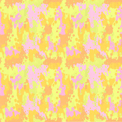 Fototapeta na wymiar Seamless colored background with random elements. Mosaic ornament. texture with strokes of paint, spots. Seamless pattern. gouache