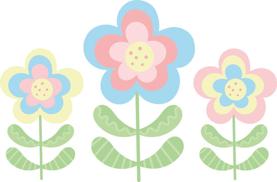 Colored flowers pattern for design