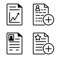 Docs1-2 Flat Icon Set Isolated On White Background