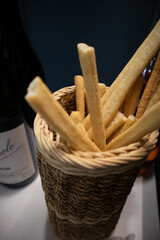 Breadsticks in a basket