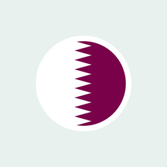 Flag of Qatar. A burgundy Qatari flag with a wide scalloped white stripe. State symbol of Qatar.