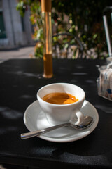 Espresso doppio on Italian terrace