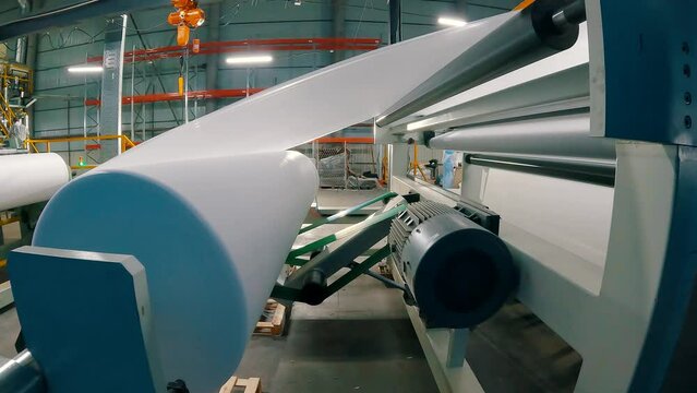 Sintepon production factory. Syntepon manufacturing process. Sintepon production.