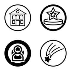 Circles1-2 Flat Icon Set Isolated On White Background