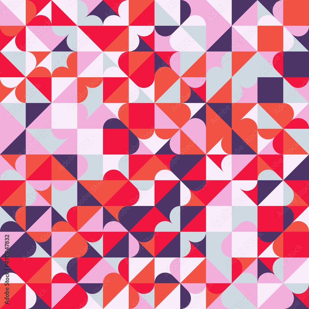 Poster modern geometric art of mosaic pattern made with vector abstract shapes and elements