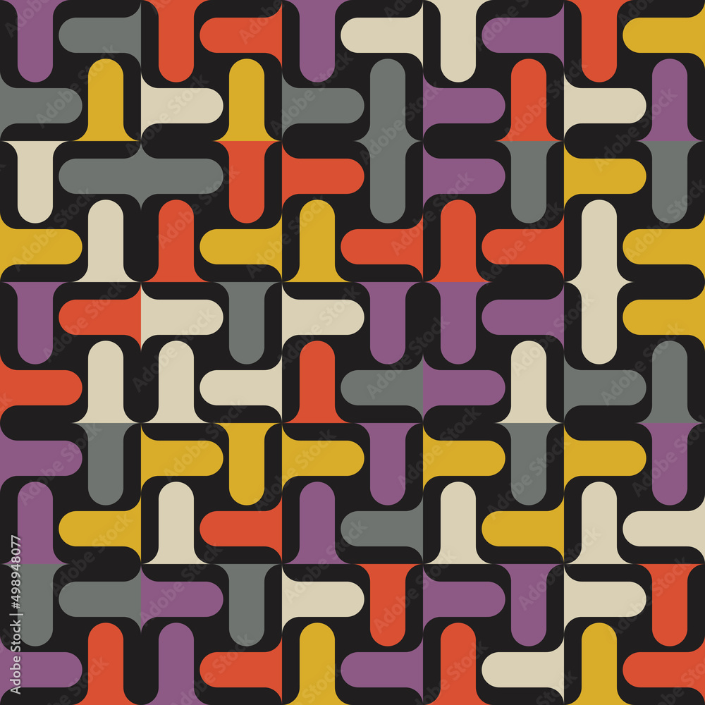 Poster seamless pattern vector graphics design made with abstract geometric shapes and forms