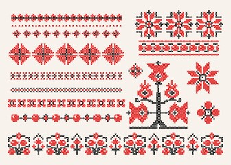Set of Ukrainian patterns.