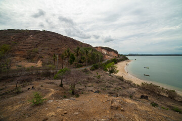 Fototapeta na wymiar A rid hills on the beach, Teluk Awang Lombok, Indonesia