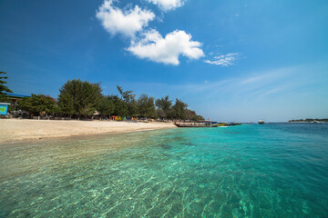 Fototapeta premium Beautiful sea and coastlines of Gili Trawangan, Lombok, Indonesia