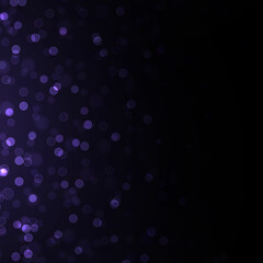 Purple bright glow bokeh. Beautiful light flashes. Christmas golden lights.