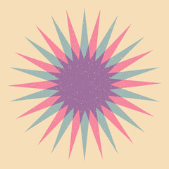 Geometric object  with riso print effect. Vector. Graphic element  for fabric, textile, clothing, wrapping paper, wallpaper, poster. Graphic element.  Perfect For your own decoration or design