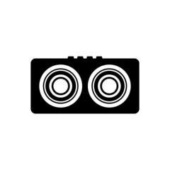 Vintage Speaker Silhouette. Black and White Icon Design Element on Isolated White Background