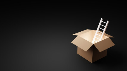 Think outside the box 3D render © ArtBackground