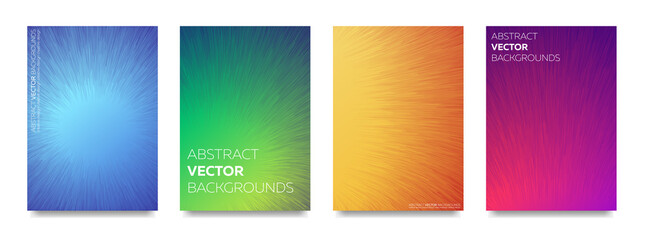 Set of abstract backgrounds with colorful fur.
