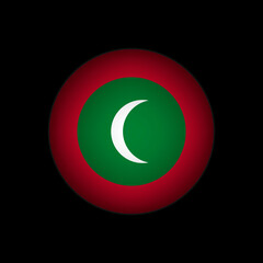 Country Maldives. Maldives flag. Vector illustration.