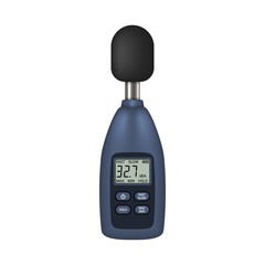 Portable digital sound level meter. Noise level meter. Vector illustration.