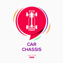 Creative (Car Chassis) Icon, Vector sign. - obrazy, fototapety, plakaty