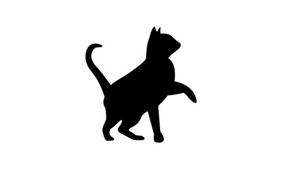 cat logo design template black animal