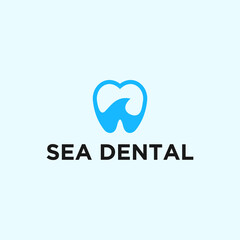 dental wave logo or dental vector